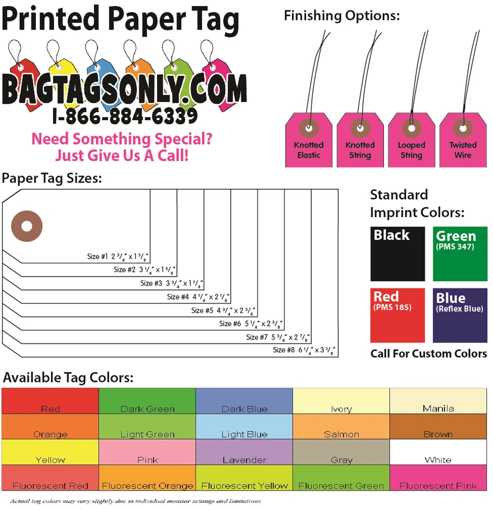 Printed Paper Tags - Box of 1000 #HT-Paper Tags